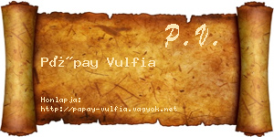 Pápay Vulfia névjegykártya